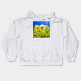 The wind in the sunflowers. Kids Hoodie